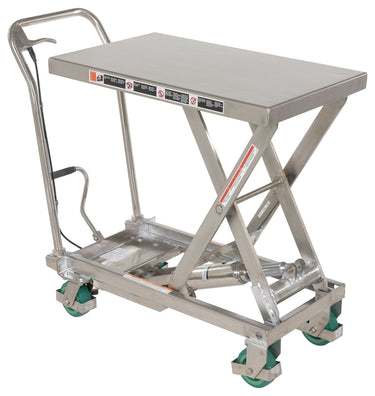 Stainless Steel Scissor Cart 32-1/2 In. x 19-3/8 500 Lb. Capacity Silver